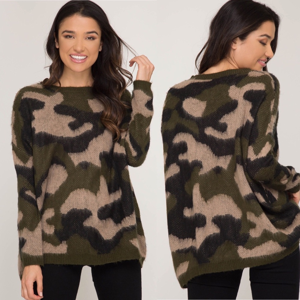 Camo sweater